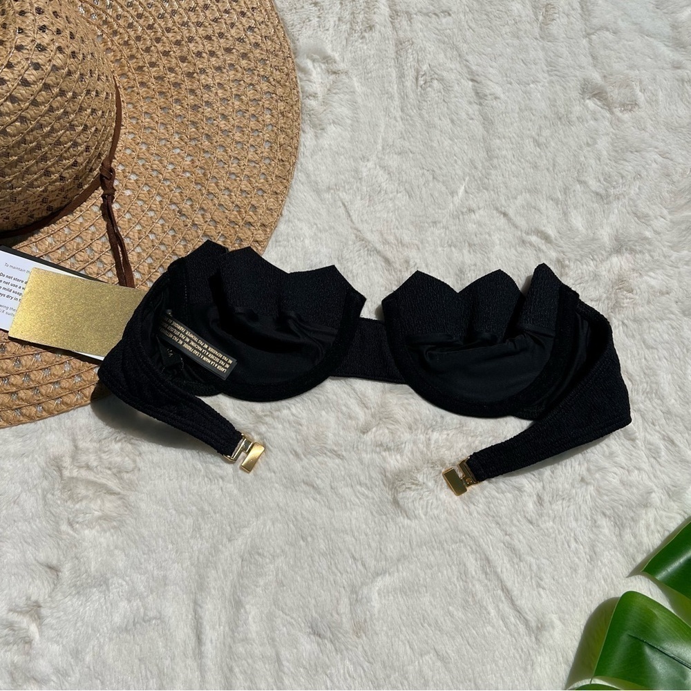 VIX Black Firenze Imani Bandeau and High Waisted Hot Pants Bikini Set - Picture 8 of 13
